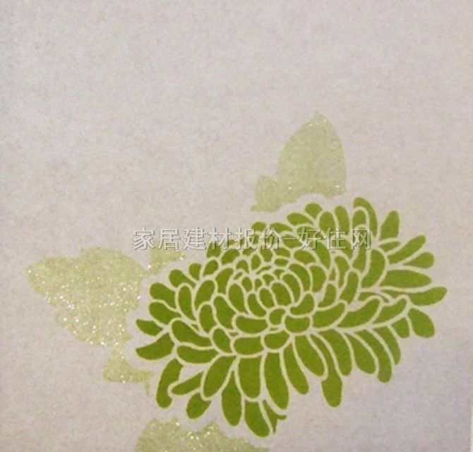 泰特墻紙 田園風(fēng)格綠色大花 1.38×50M 花 白色