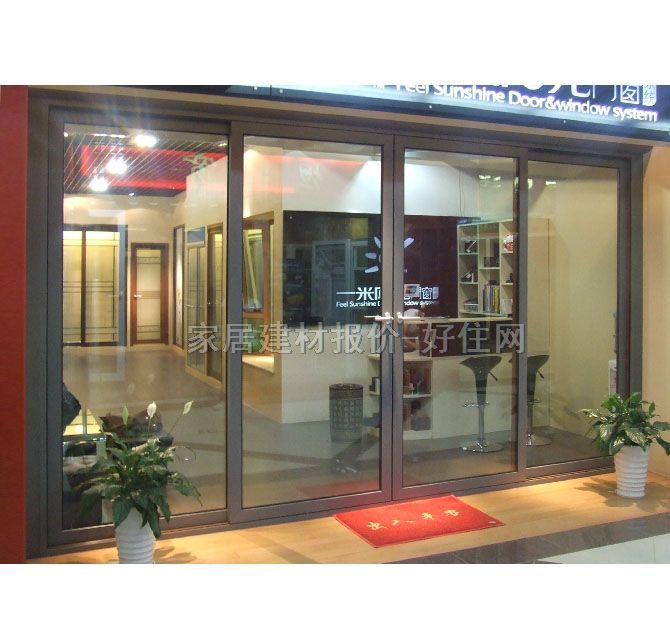 一米陽(yáng)光鋁合金門 推拉門單面覆膜 訂做