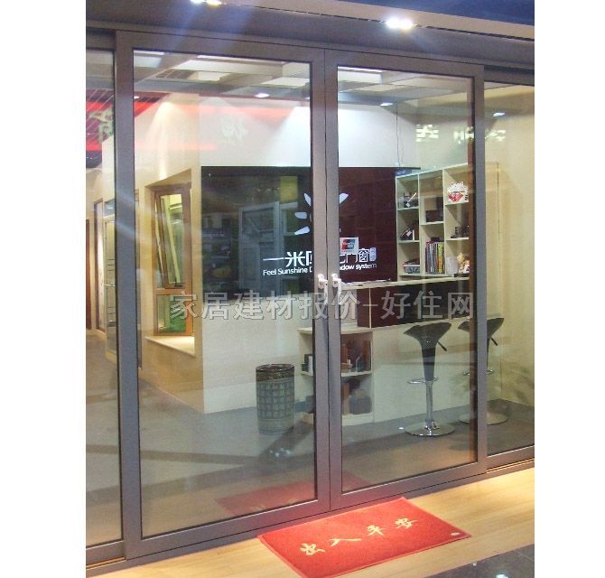 一米陽(yáng)光鋁合金門 推拉門單面覆膜 訂做