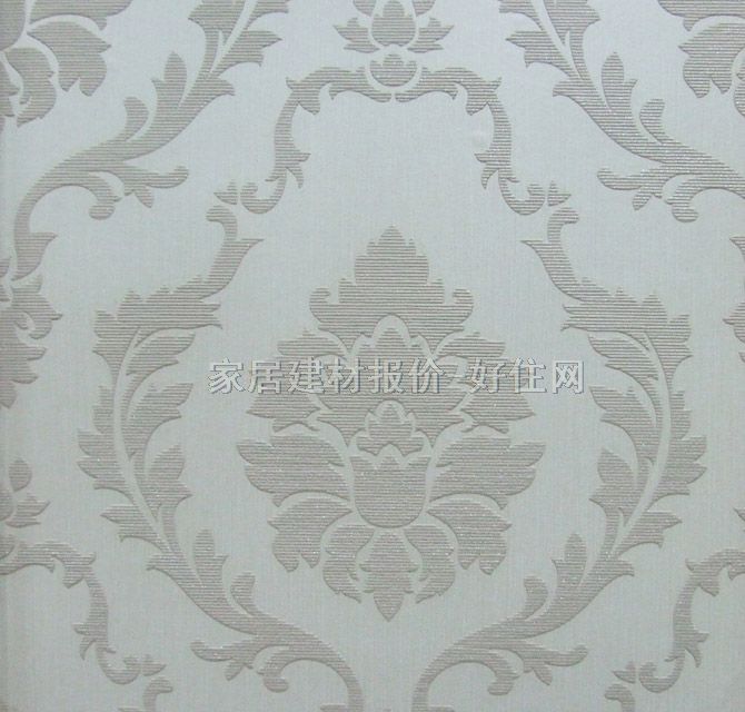 金田野墻紙 淡雅風(fēng)格純白放蕾絲花紋 寬530mm×長10米 歐花 白色