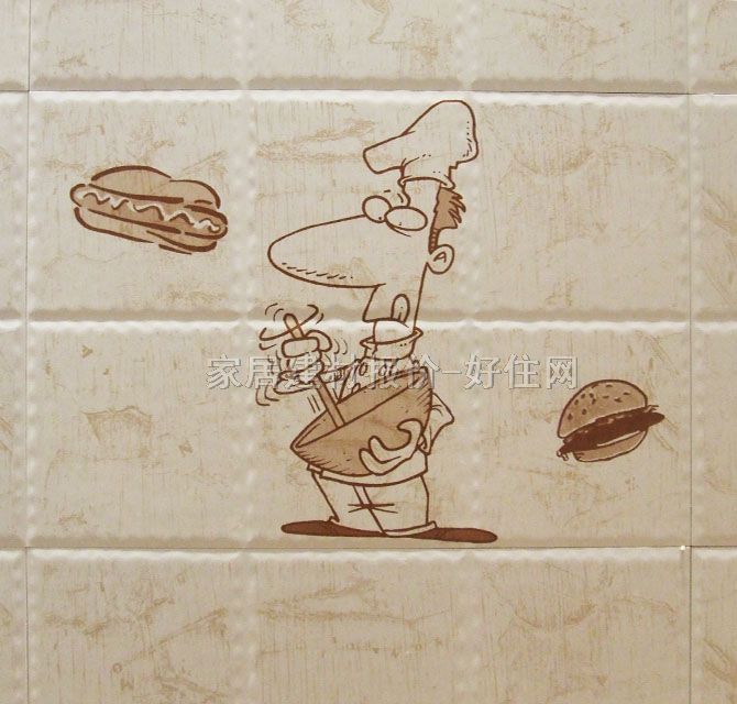 蒙娜麗莎墻磚花片 卡通面包師-30*40DYT2620A4M 300×450mm