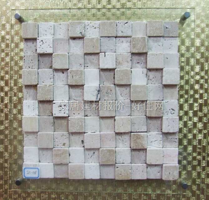 小磚家馬賽克 天然石異形洞石 16mm×30mm×300mm