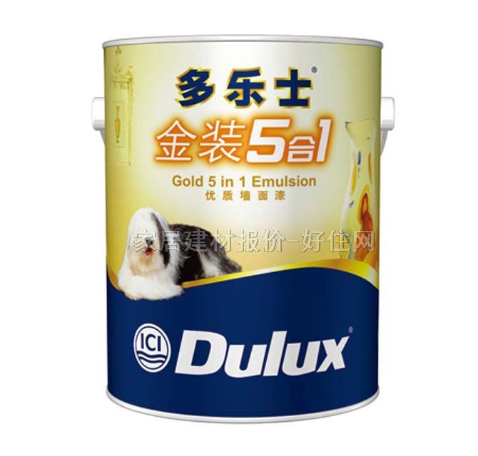 多樂士內(nèi)墻乳膠漆 金裝5合1優(yōu)質(zhì)墻面漆 A9700-65000 5L 白色啞光