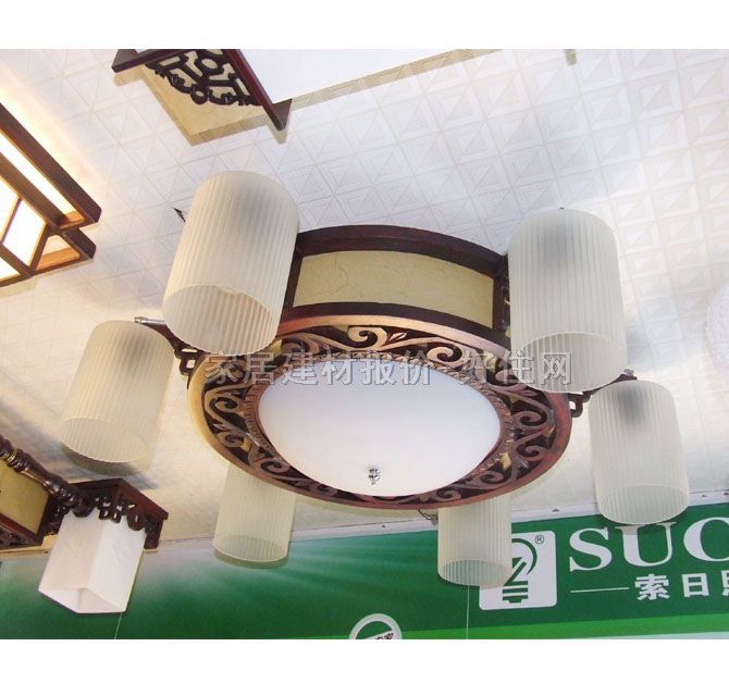 香山木吊燈 MD7-142 木質(zhì)燈架+磨砂玻璃燈罩 傳統(tǒng)復(fù)古風(fēng)格 H270×W760×760mm 白色