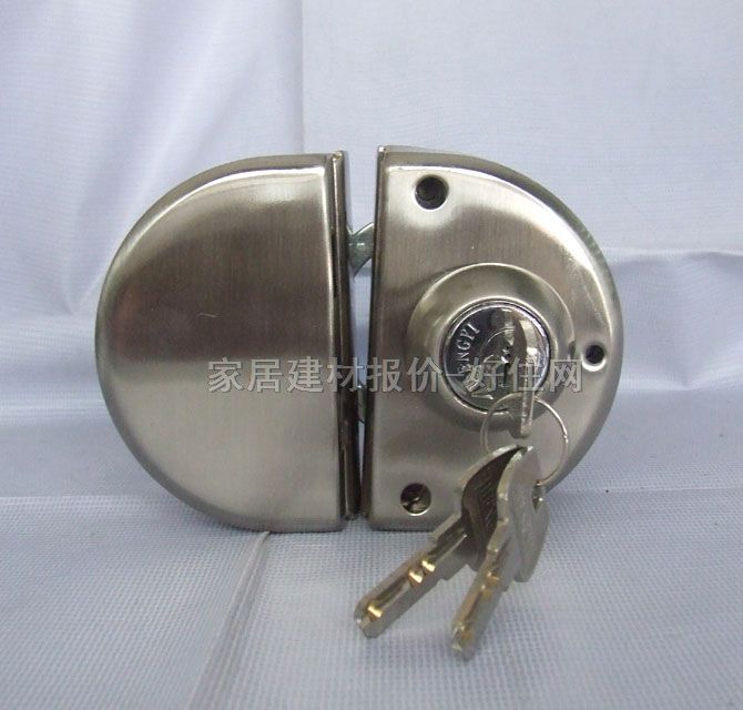 恒益玻璃門鎖 腰鎖鍍鐵雙開 HY-612 12mm玻璃夾