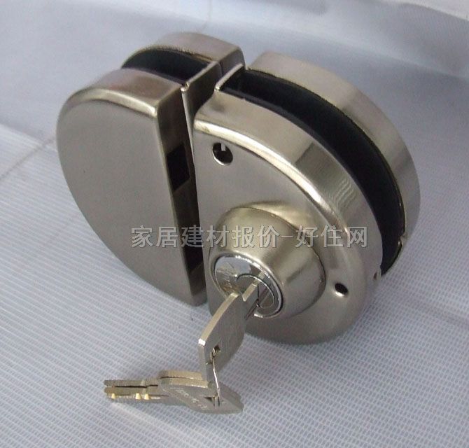 恒益玻璃門鎖 腰鎖鍍鐵雙開 HY-612 12mm玻璃夾
