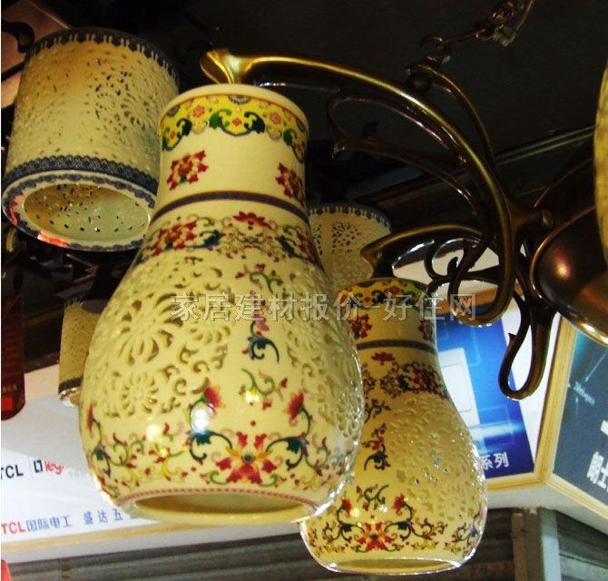 永隆達(dá)吊燈 8631-6 木質(zhì)燈架+陶瓷燈罩 民族風(fēng)式 Φ770×580mm 白色