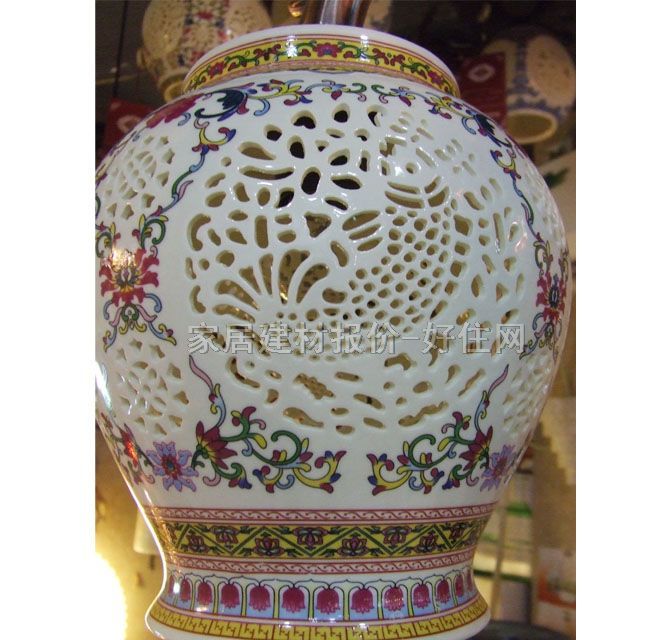 永隆達吊燈 81053-3 木質(zhì)燈架+陶瓷燈罩 民族風式 Φ630×430mm 白色