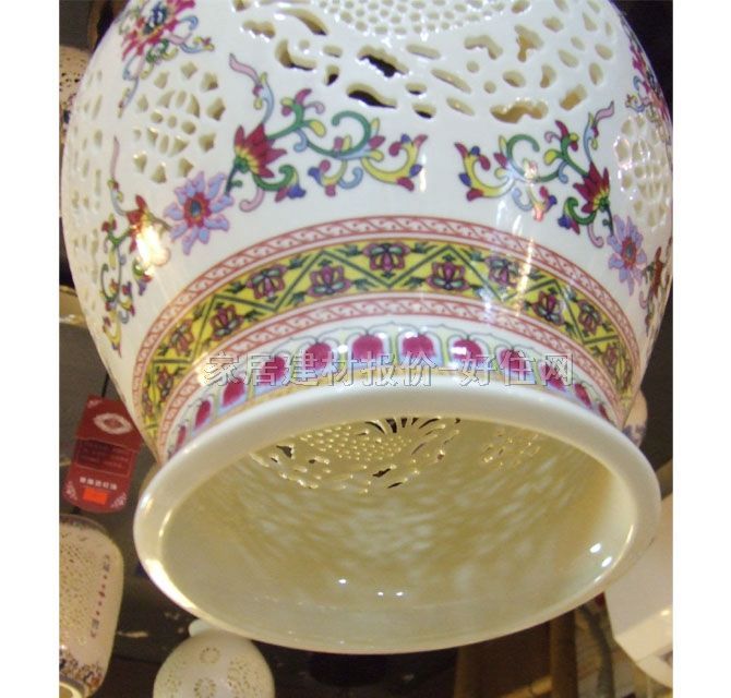 永隆達吊燈 81053-3 木質(zhì)燈架+陶瓷燈罩 民族風式 Φ630×430mm 白色