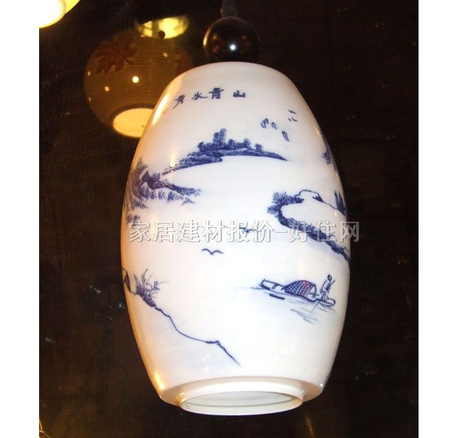 易美達(dá)吊燈 6182/1 金屬燈架+陶瓷燈罩 民族風(fēng)式 白色