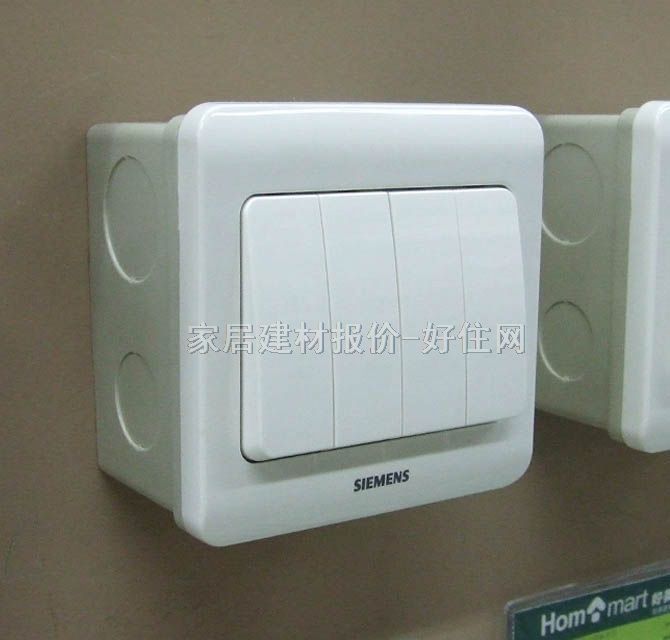 西門子大蹺板開關(guān)面板 遠(yuǎn)景系列5TA0241-1CC1 4位單控 白色 帶熒光指示