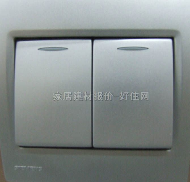 西門子大蹺板開關(guān)面板 5TA0762-2NC2 2位單控 銀灰色 帶熒光指示