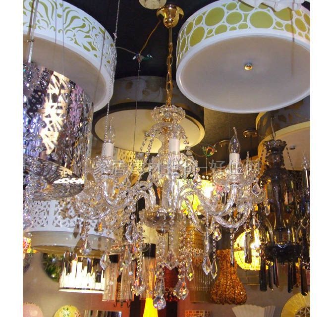 華麗吊燈 蠟燭燈8007/8 金屬燈架+仿水晶玻璃燈罩 大型奢華式 Φ700mm 彩色