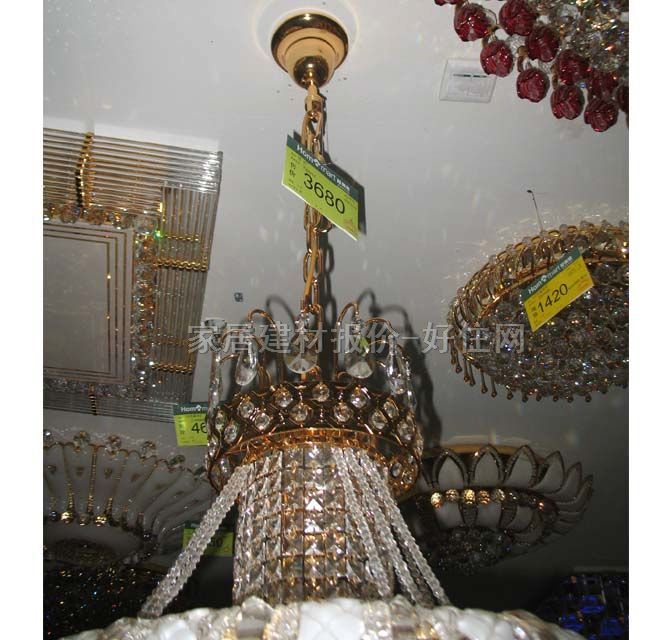 百棟吊燈 7325/17 金屬燈架+真水晶燈罩 大型奢華式 白色