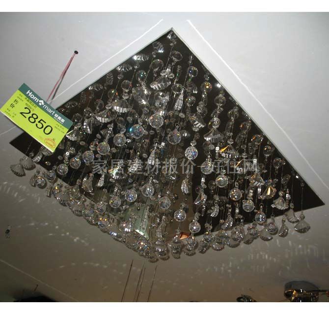 百棟吸頂燈 客廳吸頂燈6055 方形 大型奢華風(fēng)格 透明水晶玻璃